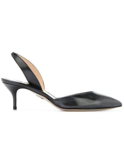 Paul Andrew Patent-leather Slingback Pumps In Black