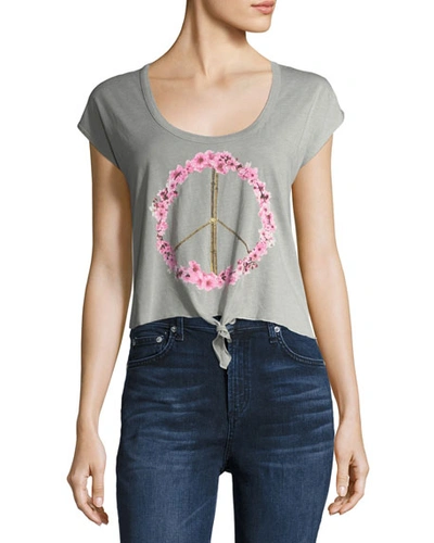 Chaser Peace Blossom Tie-front Tee