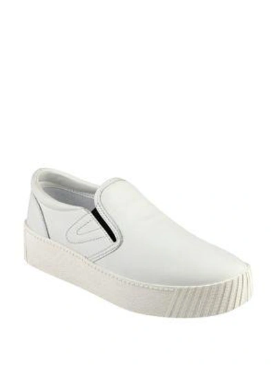 Tretorn Bella2 Leather Slip-on Fashion Sneakers In White