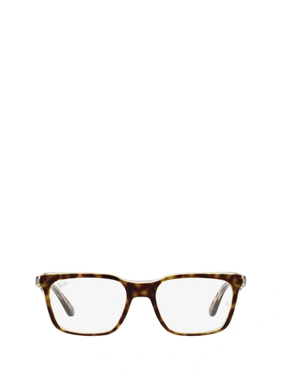 Ray Ban Transparent Square Unisex Eyeglasses 0rx5375f 5082 53 In N,a