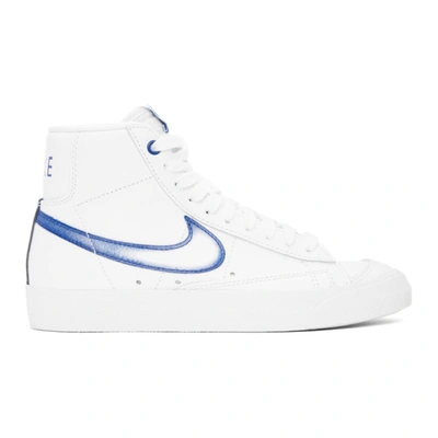 Nike Blazer Mid '77 Sneakers In White/hyper Royal In 100 White/h