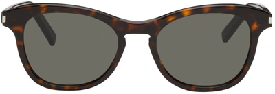 Saint Laurent Tortoiseshell Sl 356 Sunglasses In Brown