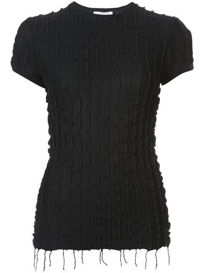 Helmut Lang Frill Detail And Fringe Hem Blouse