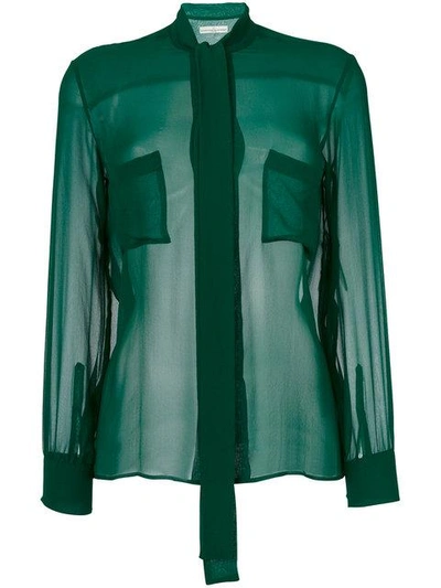 Golden Goose Chicago Silk Shirt In Emerald