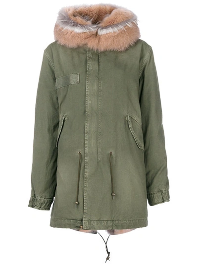 Mr & Mrs Italy Trimmed Hood Mid Parka In Green