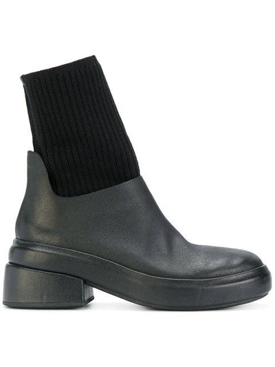Marsèll 'bozza' Leather Sock Boots In Black