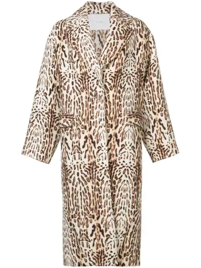 Adam Lippes Leopard-print Wool-gabardine Coat In Brown Print