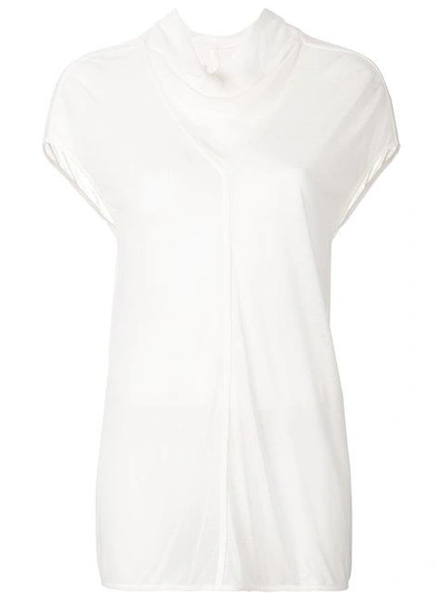 Rick Owens Capsleeve Draped Collar Topwear In White