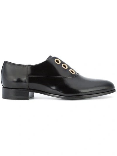 Pierre Hardy Polished Leather Derby Shoes In Black