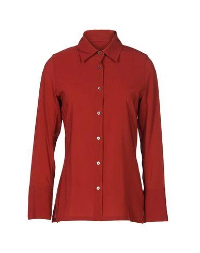Ann Demeulemeester Solid Color Shirts & Blouses In Maroon