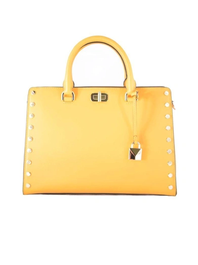 Michael Michael Kors Sylvie Large Studded Tote Bag In Giallo
