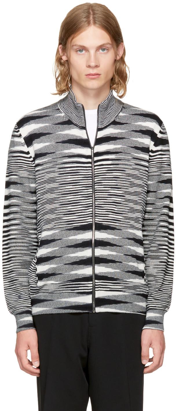 Missoni Black & White Zip-up Sweater | ModeSens