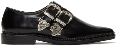 Toga Black Two-buckle Western Oxfords