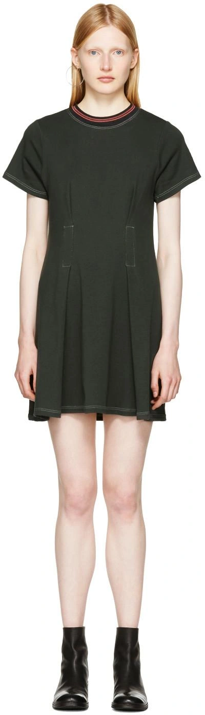 Eckhaus Latta Black Topstitched T-shirt Dress