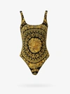 Versace Baroque Patterned Swimsuit In Gold Color