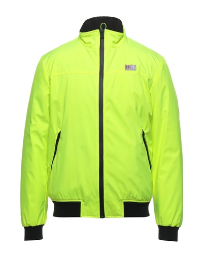 Mc2 Saint Barth Waterproof Jacket Eco Fur Inner Lining In Acid Green