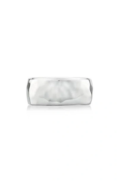 Monica Vinader Alta Hammered Ring In Silver