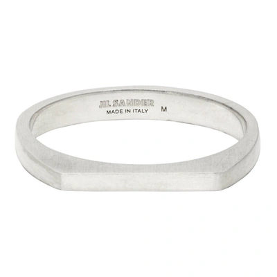 Jil Sander Silver Geometry Ring In 043 Silver