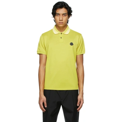 Moncler Yellow Maglia Polo In 150 Yellow