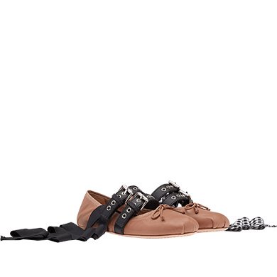 miu miu buckle ballet flats