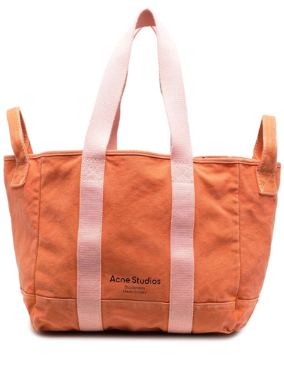 Acne Studios "webbing" Shopping Bag In Orange