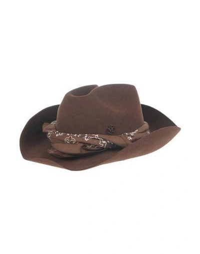Maison Michel Hats In Brown