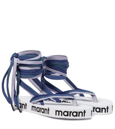 Isabel Marant Tuoni Platform Thong Sandals In Blue/purple