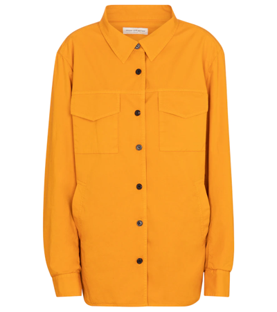 Dries Van Noten Cotton Shirt Jacket In Orange