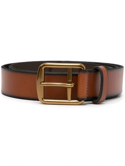 Polo Ralph Lauren Leather Belt In Tan With Pony Logo-brown In Light Brown