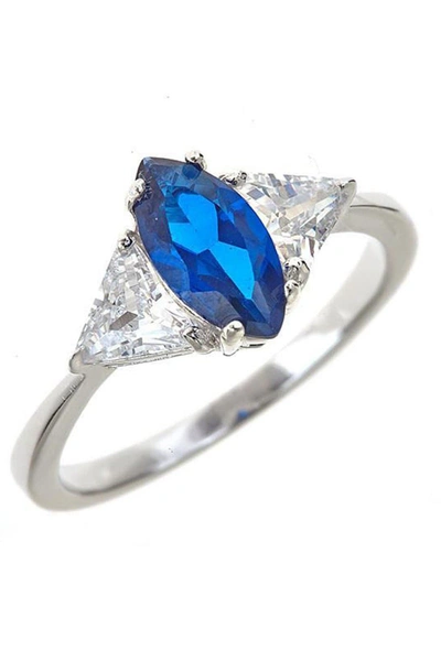 Sterling Forever Sterling Silver Sapphire Cz Marquise Cut Ring