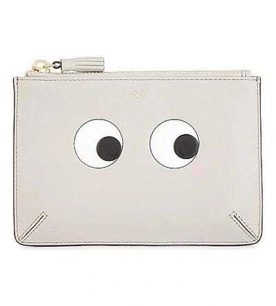 Anya Hindmarch Eyes Small Leather Pouch In Steam