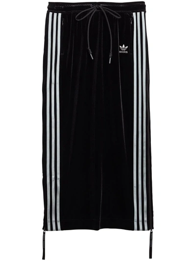 Adidas Originals X Angel Chen 3-stripe Midi Skirt In Black
