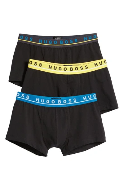 Hugo Assorted 3-pack Stretch Cotton Trunks In Black Multi