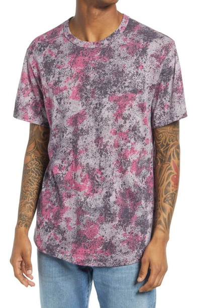 Alternative Eco-jersey Shirttail Printed T-shirt In Pink Graffiti