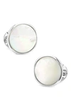 Cufflinks, Inc Stone Inlay Round Cuff Links In White Mop