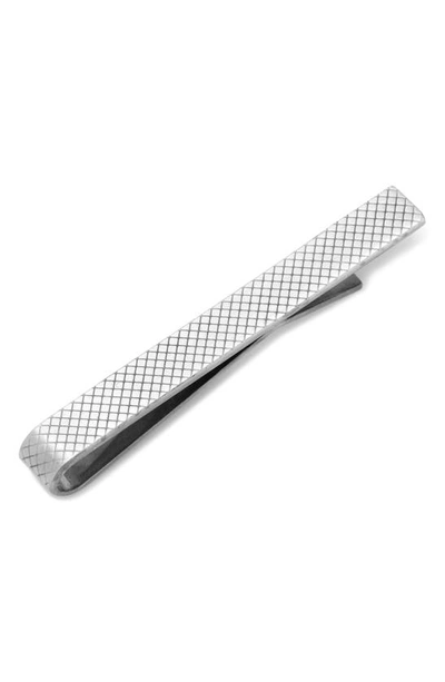 Cufflinks, Inc Etched Grid Tie Bar In Silver