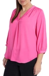 Vince Camuto Rumple Satin Blouse In Bright Hibiacus