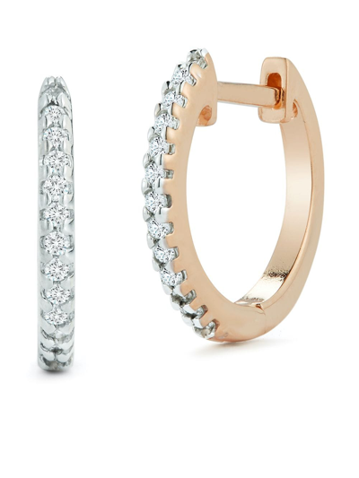 Mateo 14kt Rose Gold 10mm Diamond Huggies In Pink