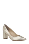 Marc Fisher Ltd Zala Block Heel Pump In Gold Leather