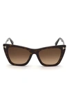 Tom Ford Poppy 53mm Cat Eye Sunglasses In Nocolor