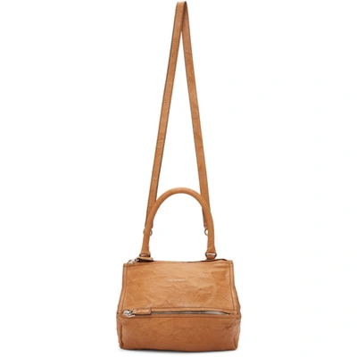 Givenchy Small Pandora Bag In Aged Brown Leather In Light Brown