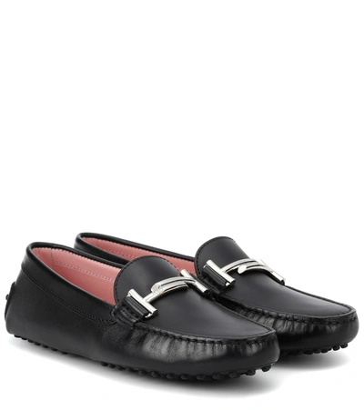 Tod's Gommino Embellished Leather Loafers In Black