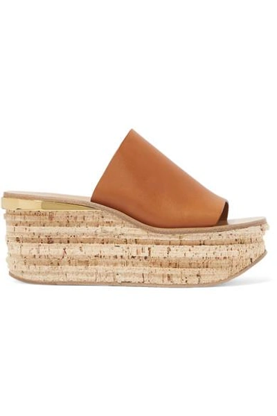 Chloé Camille Leather Wedge Sandals