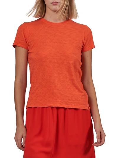 Atm Anthony Thomas Melillo Women's Cotton Schoolboy Crewneck Tee In Coral