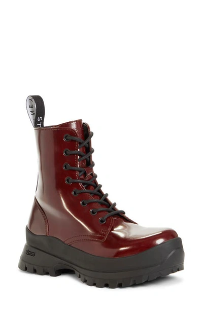 Stella Mccartney Trace Combat Boot In Plum Multi