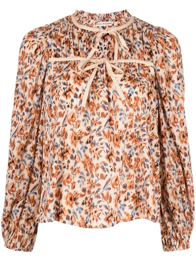 Ulla Johnson Jeanne Floral-print Blouse In Pearl
