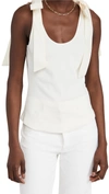 Ulla Johnson Bailey Tie-shoulder Tank Top In White