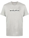 Woolrich T-shirt With Logo Print In Melange Grey