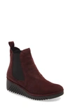Fly London Lita Wedge Chelsea Boot In Wine Leather