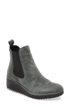 Fly London Lita Wedge Chelsea Boot In Grey Slate Leather